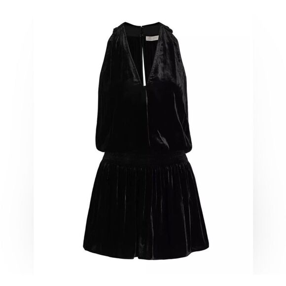 NEW Ramy Brook Jerry Black Velvet Mini Dress Medium - Picture 12 of 13